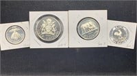1964 Malawi (4) Coins Proof Set: Half Crown to Six