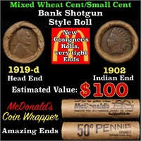 Lincoln Wheat Cent 1c Mixed Roll Orig Brandt McDon