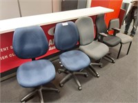4 Fabric Swivel Base Chairs & Visitors Chair