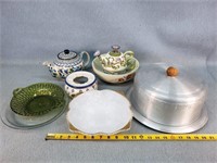 Teapots, Cake Plate, & More