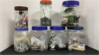 Misc screws, nails, adapters, wires, etc