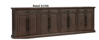 Hermosa 125" Console With 8 Doors In Dark Brown