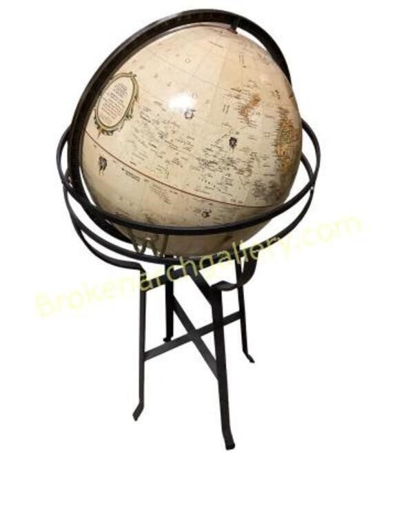 Globe on metal stand