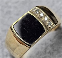 $4500 10K  Black Onyx Diamond (0.06Ct, Si-2, G-H)