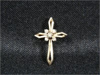 14kt Diamond Cross Pendant