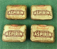 Vintage Certified Aspirin Brand Tablet Tins