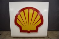 SHELL GASOLINE ILLUMINATED EXTERIOR SIGN 4' X 4':