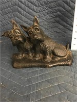 Antique Cast Iron Twin Scottie Dogs Door Stop