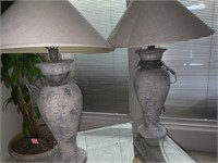2 Terracotta Urn Table Lamps
