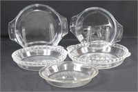5pcs Vintage Glass Pie Dishes / Bakeware