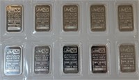 10 - 1 ozt Silver .999 J&M Bars