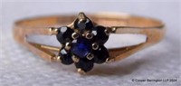 9ct Yellow Gold Sapphire Cluster Ring