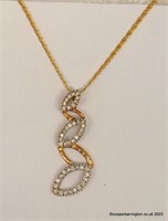 9ct Yellow Gold Diamond Pendant Necklace