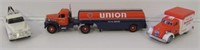 Pressed metal Union 76 Semi Toy Truck and a