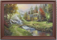 MOUNTAIN PARADISE GICLEE ON CANVAS BY T. KINKADE