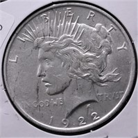 1922 PEACE DOLLAR  VF