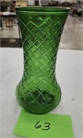 Vintage Hoosier Glass Emerald Green Diamond Cut
