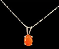 Natural Fire Opal Necklace