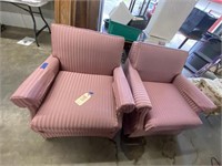 2 Cloth Upholstered Arm Chairs