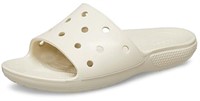 Crocs Unisex-Adult Classic Slides, Bone, 8 Men/10