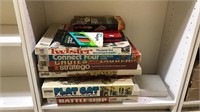 Stack of vintage games from the 70s and 80s