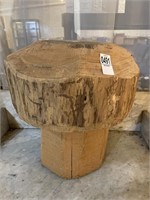 Carved Wooden Mushroom Stool
