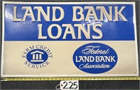 1982 Embossed 36x20 Land Bank Loans Metal Sign