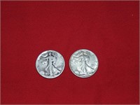 2 Walking Liberty Halves (1 is from 1945)