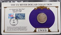 1899 Morgan silver dollar w/ info card
