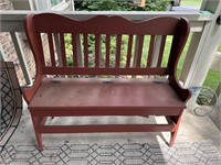 Outdoor Red Bench