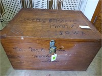Wooden Trunk Sent to E. MARTIN, Manly, IA