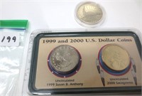1999 & 2000 US dollar coins & 1986 coin