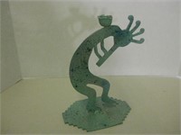 9" Metal Hand Made Kokopelli Candle Holder