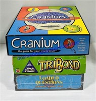 New Loaded Questions, Cranium, and TriBond Games