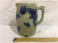WHITES UTICA BLUE DECORATED PITCHER