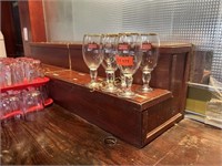 2 Wood 2 Tier Bar Display Unit - 24 x 12 x 6/12