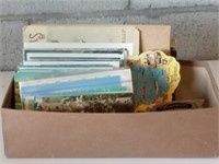 Box Filled with Vintage Photos and Post Cards