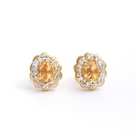 Plated 18KT Yellow Gold 0.96cts Citrine and Diamon