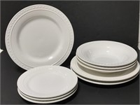 World Market white plates & bowls set