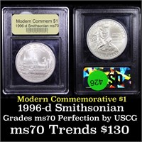1996-d Smithsonian Modern Commem Dollar $1 Graded