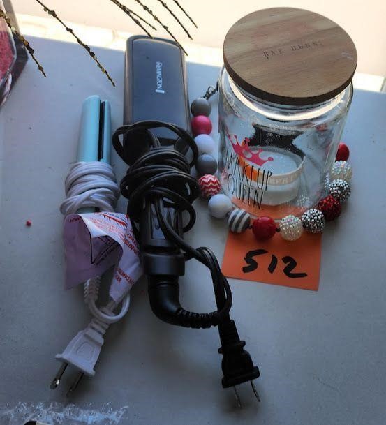 2 Straightners, Jar and Necklace