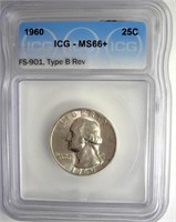 1960 Quarter ICG MS66+ Type B Rev LIST $450