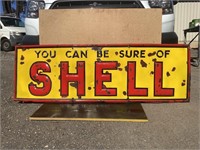 Original Shell Embossed 6ft x 2ft Enamel Sign