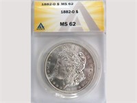 1882-O Silver Morgan Dollar, ANACS MS62