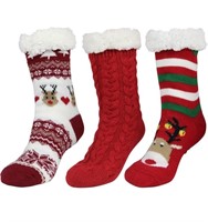 3 pairs of cozy winter slipper socks