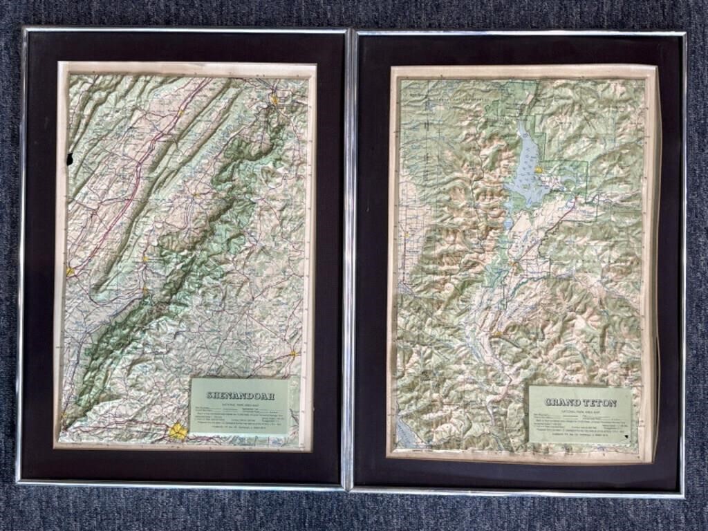 Vintage 3D Topography Maps of National Parks :