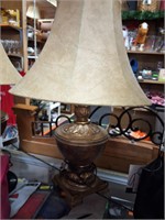 lamp with leatherish shade