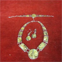 (3)Abalone inlay jewelry. Necklace, earring,