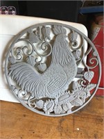 Heavy Rooster decor- cast iron maybe