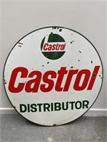 Original CASTROL DISTRIBUTOR Enamel Sign -